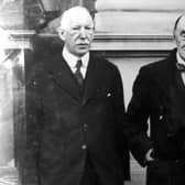 Leaders of unionism, Sir James Craig and Sir Edward Carson.  In a letter to the widow of Mr William Waring, the caretaker of the Clifton Street Orange Hall, who had been killed by a Sinn Feiner in February 1922 the private secretary to the Prime Minister of Northern Ireland, Sir James Craig, wrote: “Dear Mrs Waring – The Prime Minister of Northern Ireland wishes me to convey to you his deepest sympathy in your terrible loss. He is inexpressibly shocked and distressed at the treacherous death of your dear husband at the hands of brutal assassins.”