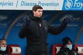 Rangers boss Steven Gerrard during Sunday’s draw with Hamilton. Pic by PA.