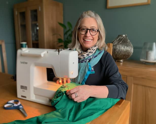 Linda Murray with her mum's sewing machine