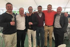 A reunion of Irish internationals, from left, Derek Heasley, Allan Rutherford, Andy Patterson, Kyle McCallan, Mark Patterson, Neil Doak
