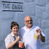 Hani Muhtadi pictured with wife Sandra at The Dairy deli near Larne