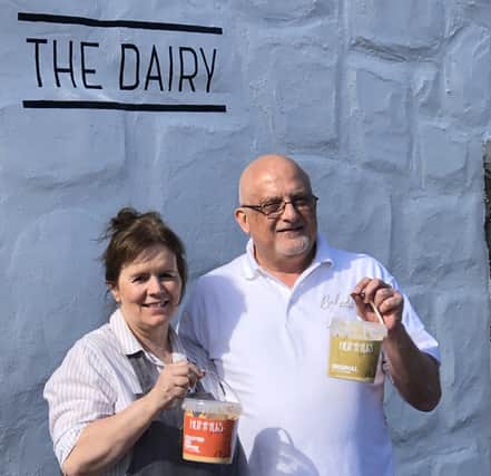 Hani Muhtadi pictured with wife Sandra at The Dairy deli near Larne