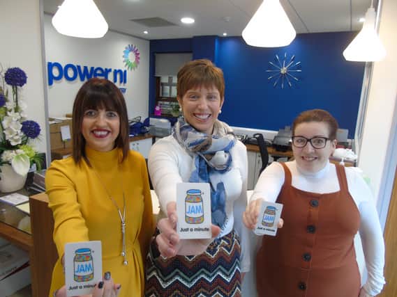 Leeann Kelly, Business Development Manager, NOW Group, Gwyneth Compston, Energy Services Manager, Power NI and JAM Card Ambassador, Danielle Lyons