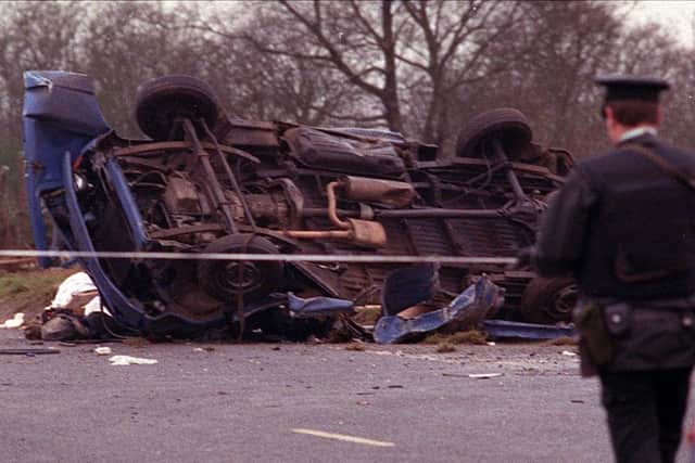 Eight Protestant men were killed in the IRA explosion at Teebane in January 1992. Picture Pacemaker