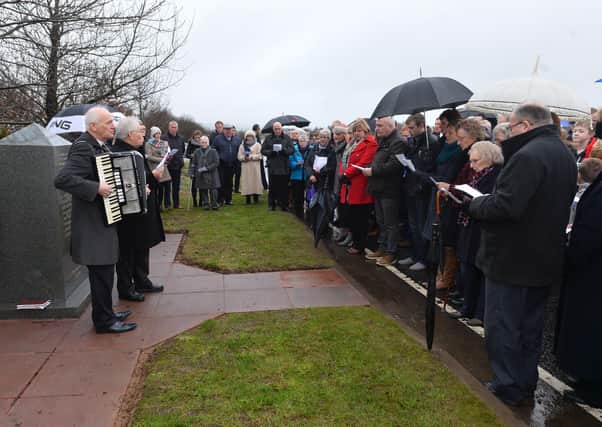 Due to Covid there was no Teebane memorial gathering this year on the anniversary of the 1992 massacre, unlike in other years such as the 2017 event above. Picture Pacemaker