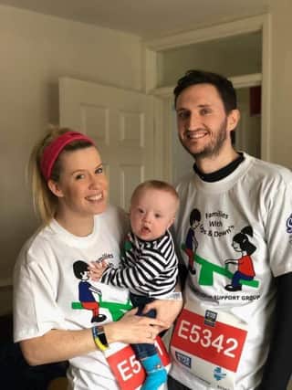 Northern Ireland mother Laura Denny, whose son Nathan has Down's syndrome, who is supporting a legislative bid to amend Northern Ireland's recently liberalised abortion laws