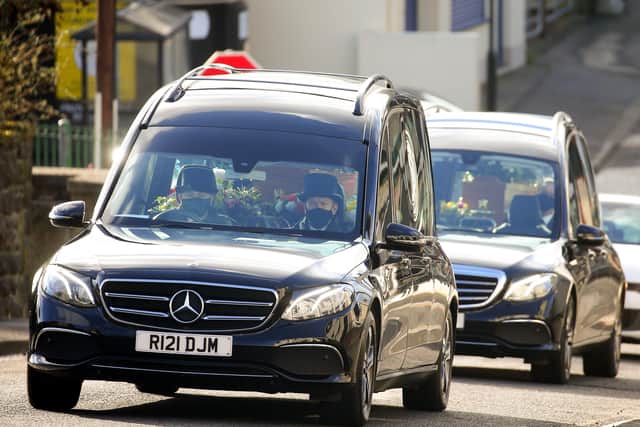 Press Eye - Belfast - Northern Ireland - 16th February 2021
Funeral for Brigid Wilkinson(21) and Owen McMullan(25) at St. Patrick's and St. Brigid's Church in Ballycastle, Co. Antrim. The couple died in a RTC in Armoy last week.
Picture by Jonathan Porter/PressEye