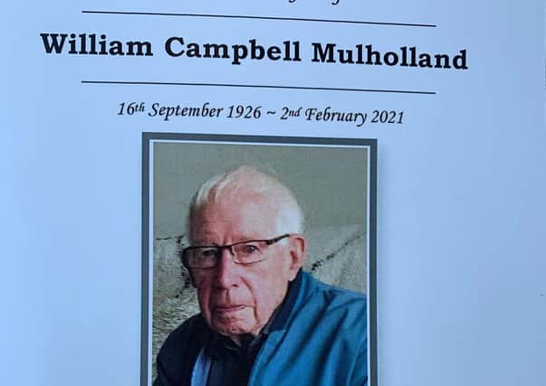 Funeral order of service of Campbell Mulholland