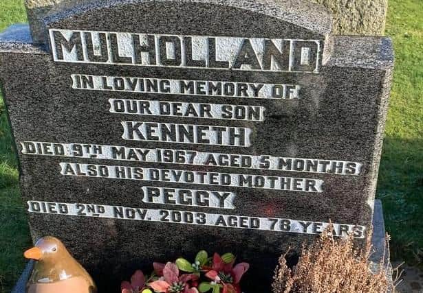 The grave Campbell Mulholland expected to be buried in at Clandeboye cemetery in Bangor