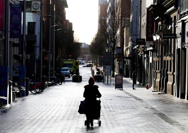 Deserted Belfast high street during lockdown in January 2021. 

Picture by Jonathan Porter/PressEye
