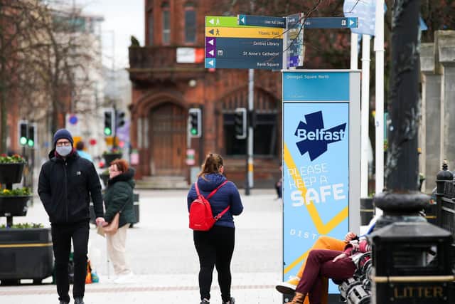 People out and about Belfast city centre on Thursday. (Photo: Presseye)