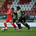 Adam Thompson playing against Colchester United. Credit Leyton Orient Football Club