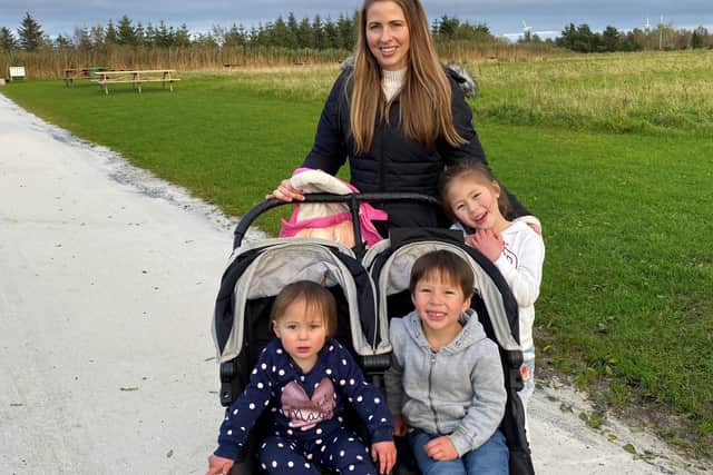 Emma Dowds Tsang with her children Aoibheann, Eoin and Meara