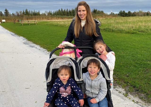 Emma Dowds Tsang with her children Aoibheann, Eoin and Meara