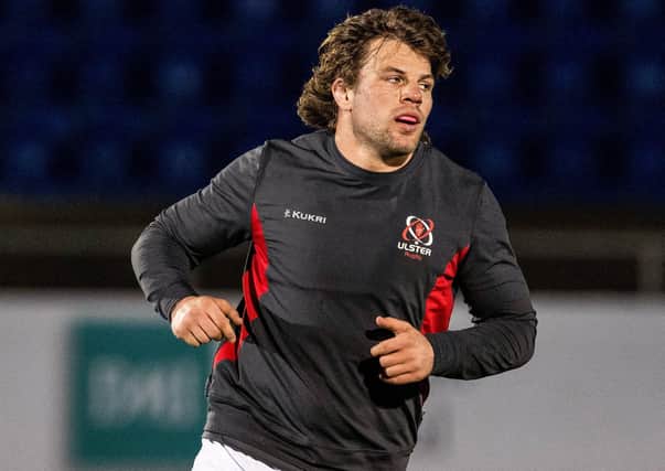 Jordi Murphy of Ulster warms up ahead of the Guinness PRO14 match between Glasgow Warriors and Ulster at Scotstoun Stadium in Glasgow. Photo by Alan Harvey/Dicksondigital