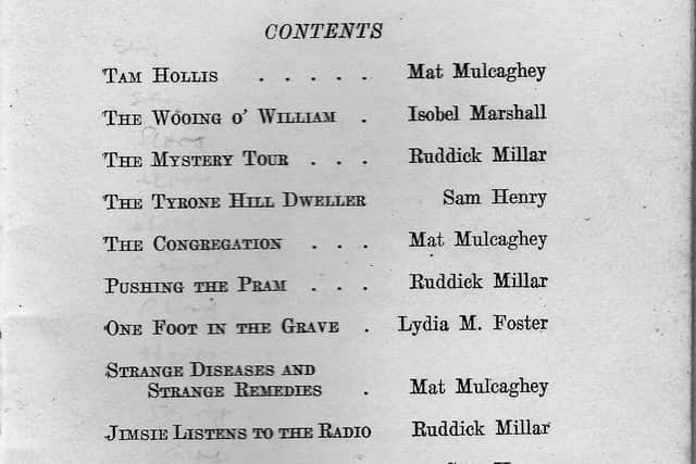 The contents page of Ulster Parade