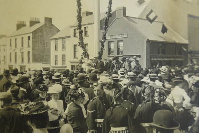 An archive pic of the Holywood Maypole
