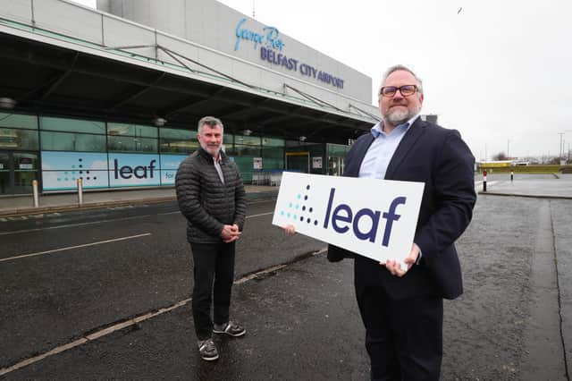 Leaf IT CEO Steven Goldblatt and Director of IT at Belfast City Airport, Brian Roche