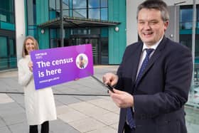 Dr David Marshall and Louise Clarke from NISRA launching the Census campaign in Belfast