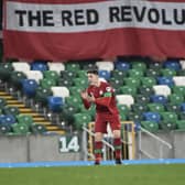 Thomas Maguire in action for Cliftonville