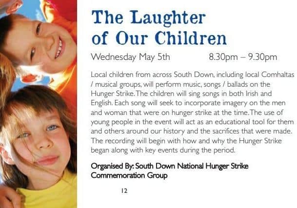 One of the hunger strike commemoration events involving children