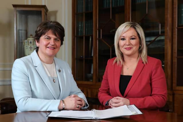 First Minister Arlene Foster (left) and deputy First Minister, Michelle O'Neill.