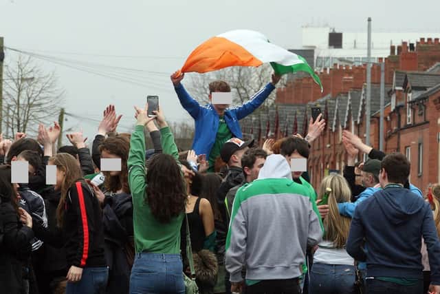 People partying in the Holylands area of Belfast