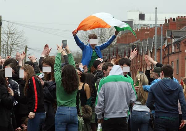 People partying in the Holylands area of Belfast on a previous occasion