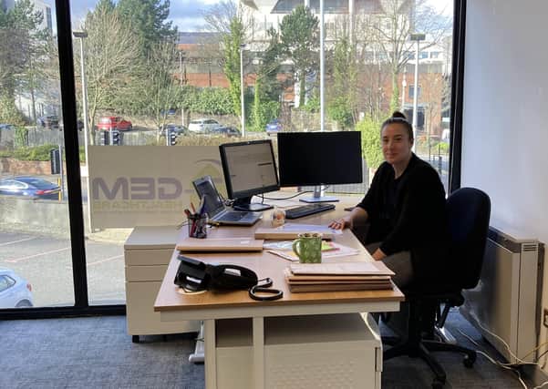 Branch manager Danielle Price at T-Gem Healthcare's new offices at Russell Business Centre opposite Belfast City Hospital