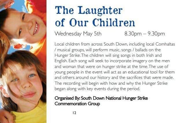 One of the hunger strike commemoration events involving children