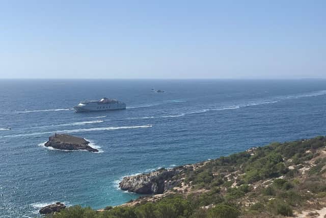 General view of the sea from Ibiza Town