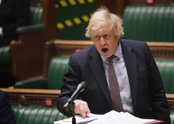 The prime minister in Parliament this week. He does not live up to his full title 'the Right Honourable' Boris Johnson, says Davy Wight