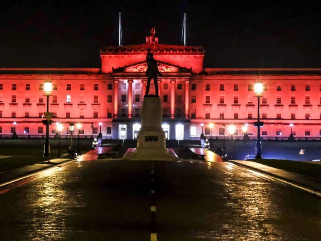 Parliament Buildings at Stormont was lit up in 2019 to mark European Day of Remembrance for Victims of Terrorism