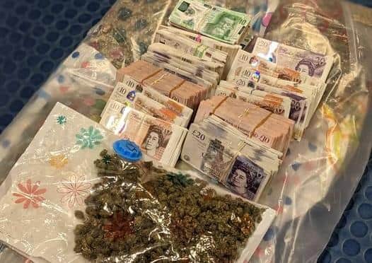 Cash and cannabis lifted by the PSNI - PSNI facebook