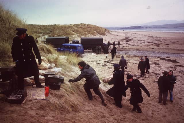 An IRA arms find at Five Fingers Beach in Donegal  in 1988.
Two oil storage tanks were buried in the sand containg over 100 Kalashnikov rifles, five heavey machine guns, explosives and hand grenades.