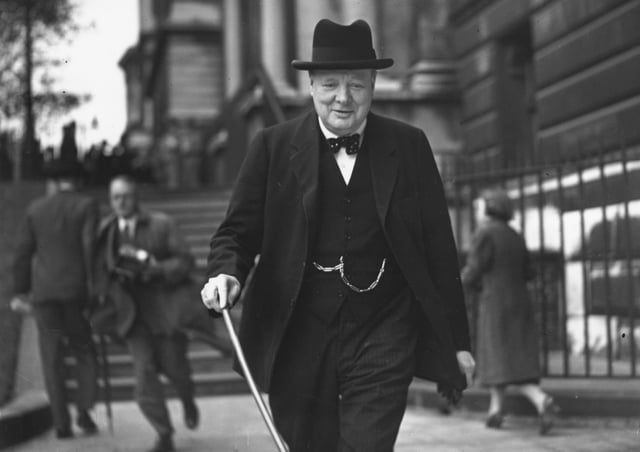 May 1941: Winston Churchill, British war time Prime Minister, walking on a London street. Picture: Keystone/Getty Images