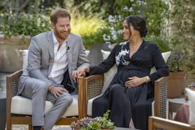 The Duke and Duchess of Sussex during their interview with Oprah Winfrey. Joanne Savage writes: "If Meghan has started a conversation about race and royalty that reminds us of the Windsors’ brutal colonialist past, is this not a victory for progressives?"
Photo: Joe Pugliese/Harpo Productions /PA Wire