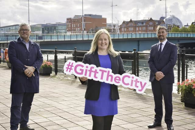 Damien Corr Destination CQ, Kathleen McBride Belfast One and Chris McCracken Linen Quarter BID