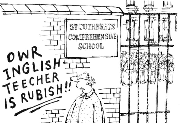 Edward McLachlans Graffiti on the School Wall of St Cuthberts Comprehensive