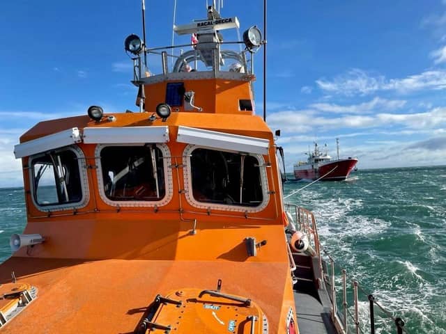 The crews at both stations were requested to launch their all-weather lifeboats just before 7.30pm following a report from Belfast Coastguard that the trawler had lost all power and was drifting into a shipping lane.