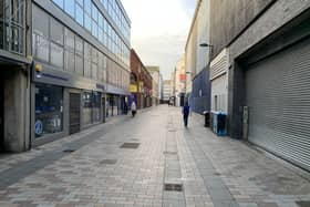 A deserted Belfast city centre earlier this year. We are being told that shops in Northern Ireland might not be able to open until the Republic catches up in the vaccine rollout