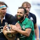 Scotland's James Ritchie (left) and Ireland's Jamison Gibson-Park during the Guinness Six Nations match at BT Murrayfield Stadium. Pic by PA.