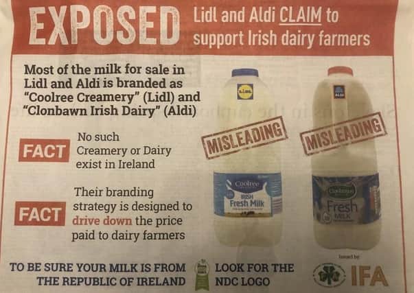 The Irish Farmers' Association newspaper ad