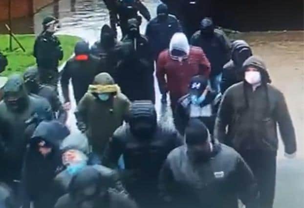 The group believed to be 50 or so in number walked round a number of streets in the Newtownards Road area
