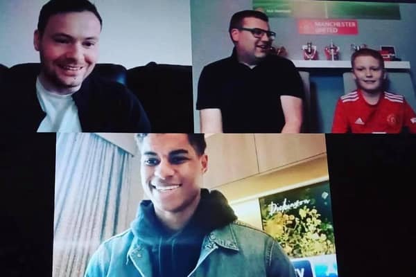 On the Zoom call: Sky Sports Paul Gilmour, Andrew and Ben Dickinson and Marcus Rashford