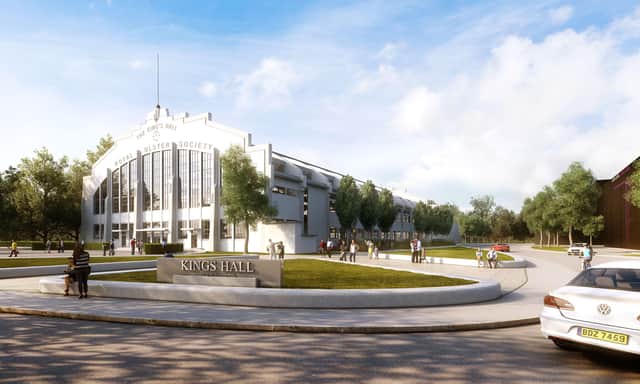 A CGI image of the Kings Hall building after refurbishment