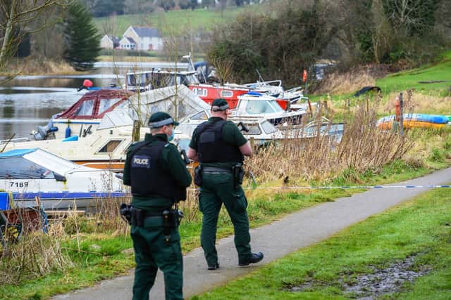 PACEMAKER BELFAST  17/03/2021
A PSNI bomb disposal team attended a suspect device at Cornagrade, Enniskillen around lunchtime on St Patrick's Day.  Picture: Ronan McGrade/Pacemaker Press