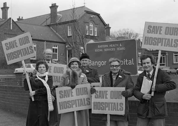 Cold, and wet, but not dispirited, 19 members of North Down Borough Council had held at 24 hour street vigil as part of a battle to save Bangor and Crawfordburn hospitals which were both threatened under rationalisation plans in 1982. One options being considered by the Eastern Health Board was the closeure Crawfordsburn Geriatric Hospital, transferring the patients to Bangor, which would be downgraded, and to run down Newtownards Hospital, the board was also considering cutting 80 extra beds in the Ulster Hospital at Dundonald. Brian Wilson, a North Down representative on the board, remained optimistic, he told the News Letter: “I am becoming more hopeful of saving Bangor Hospital. Members of the board are increasingly aware of the feelings of the people of the borough and the hardship it will cause.” Picture: News Letter archives