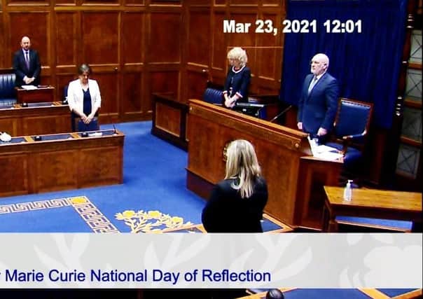 Stormont observing a minute of silence at noon on March 23, 2021