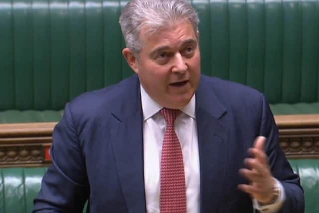 Secretary of State Brandon Lewis speaking in the Commons